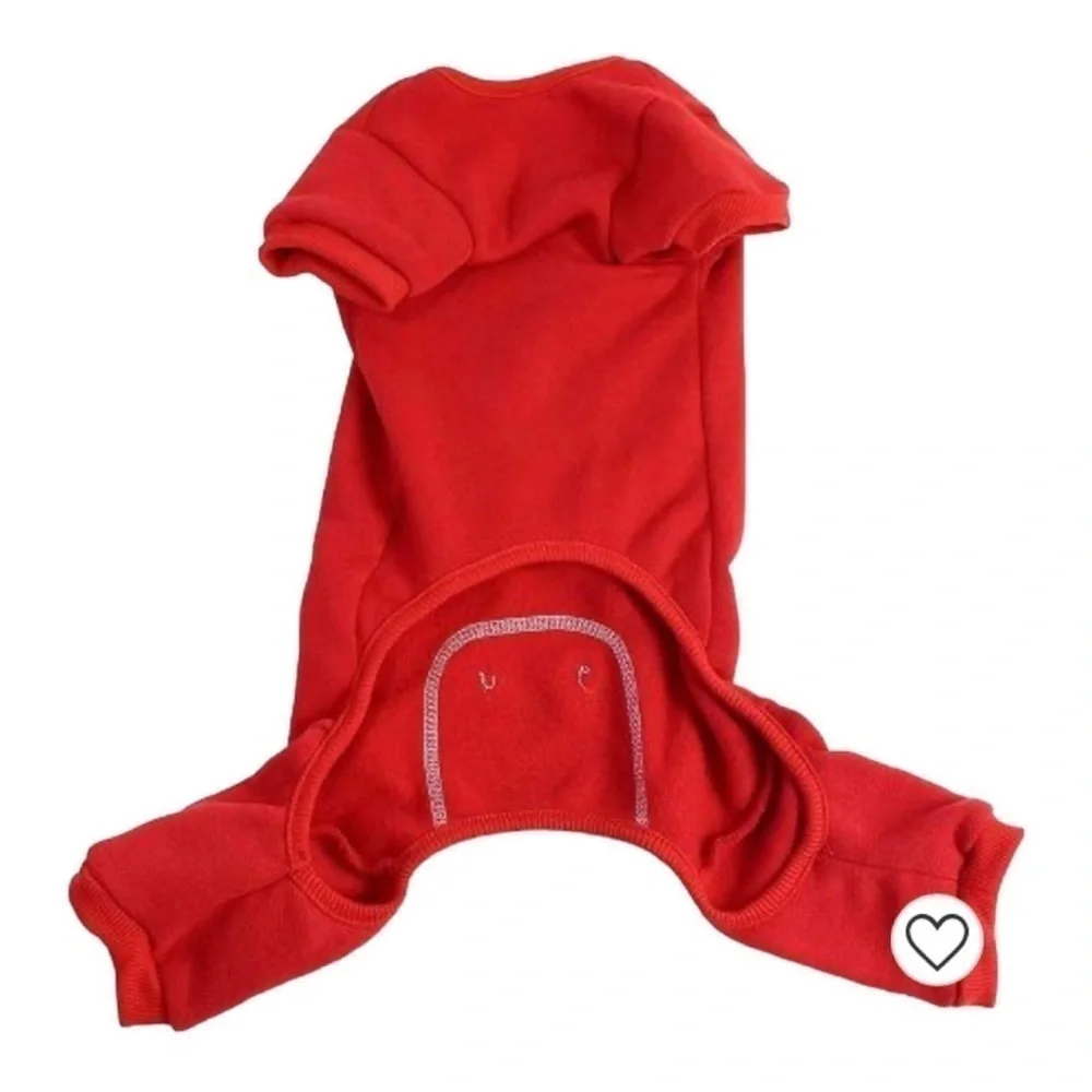 Doggie Red & White Polyester Outfit Size Medium Dog Cuffs